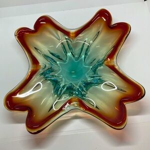 MCM Sommerso Murano Art Glass Centerpiece Bowl Display Piece